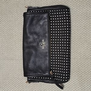 EUC Kate Spade Black Leather & Polka Dot Print  Multi-way Purse